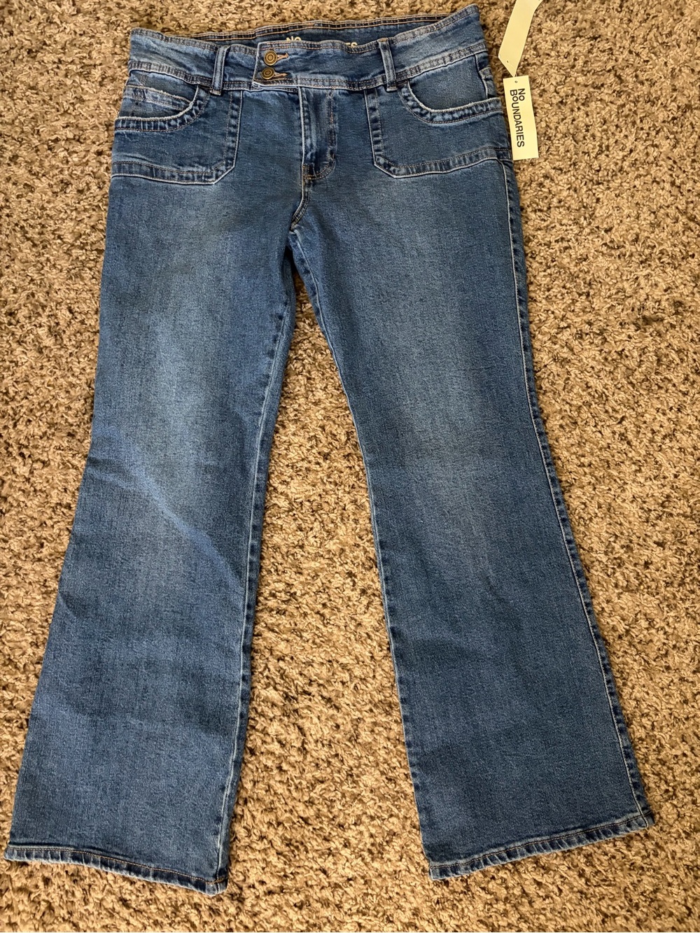 No Boundaries Women's Medium Blue Wide Leg Jeans size 14
